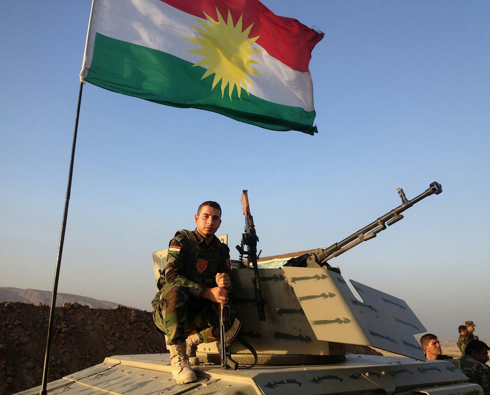 An Iraqi Kurdistan Peshmerga fighter.