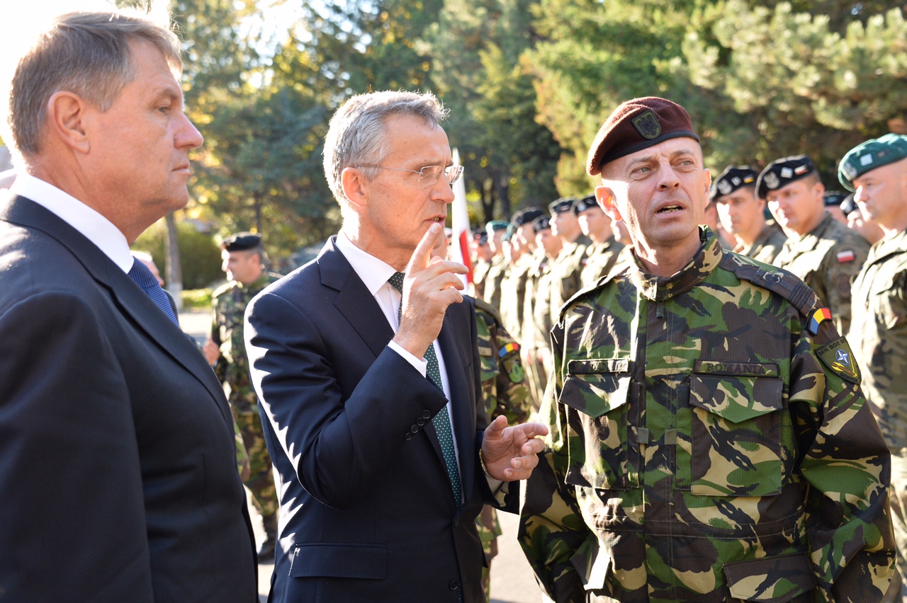 NATO Secretary General Jens Stoltenberg and Romanian president Klaus Iohannis