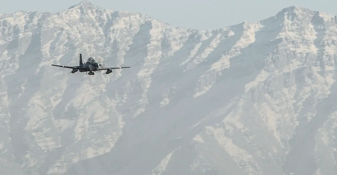 Afghan air force A-29 Super Tucano light air support aircraft