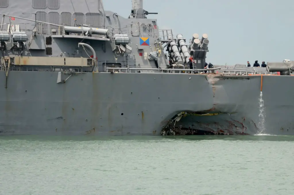 USS John S. McCain damaged