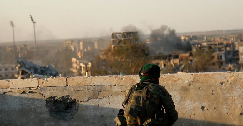 YPJ fighter in Raqqa
