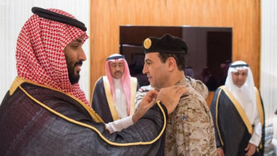 Saudi Crown Prince Mohammed bin Salman and Admiral Fahd bin Abdulla Al-Ghufaili