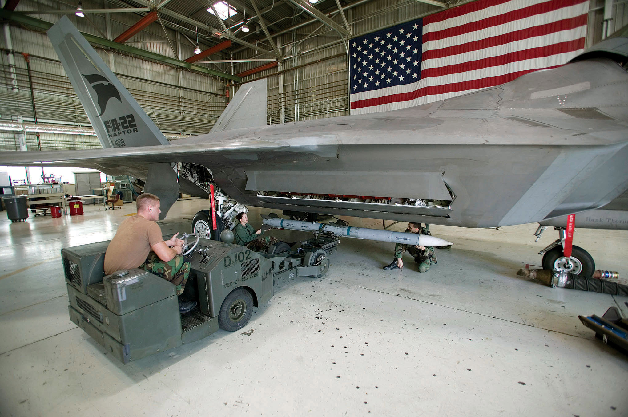 AIM-120D loaded on an F-22A Raptor