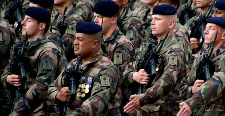French troops parade on Bastille Day