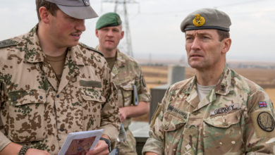 Major General Felix Gedney reviews coalition training in Iraq