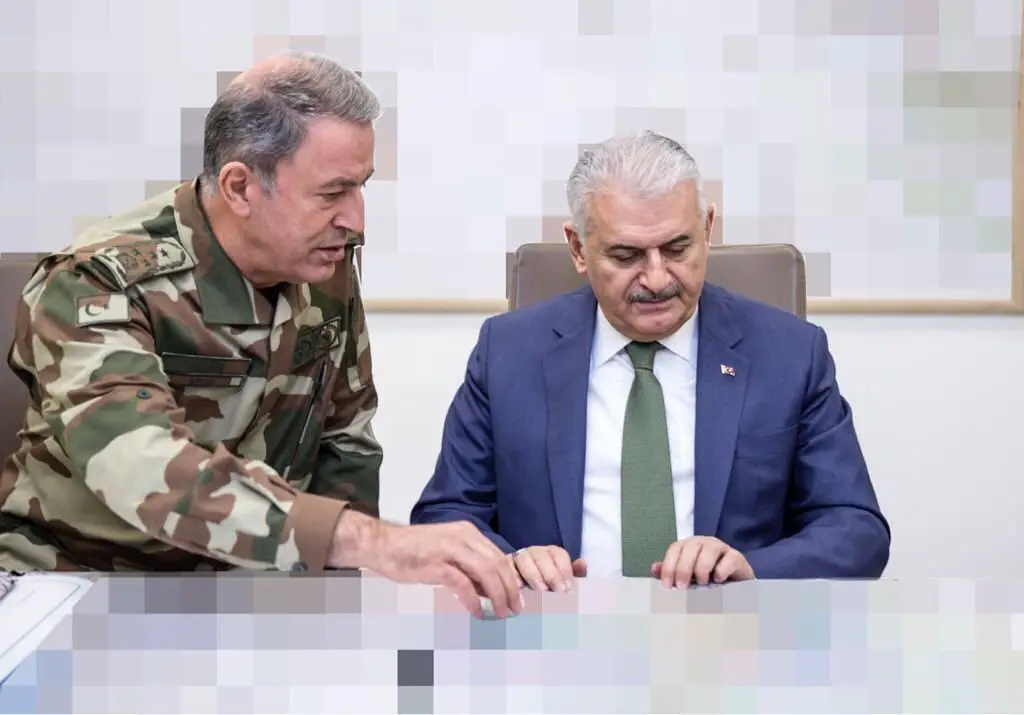Turkey's General Hulusi Akar and Prime Minister Binali Yildirim