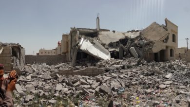 Destroyed house in Sanaa, Yemen