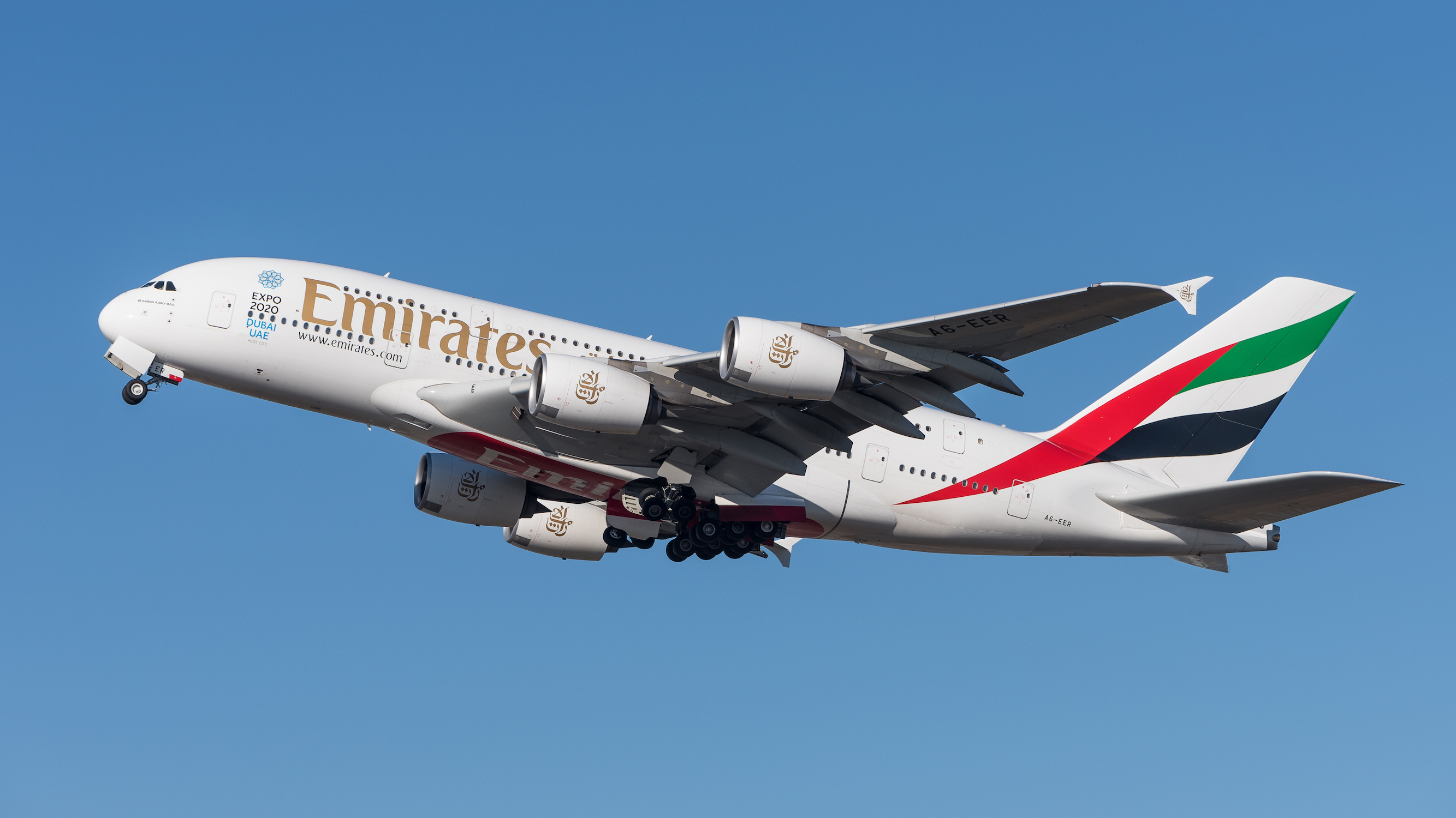 UAE Emirates Airbus A380 plane