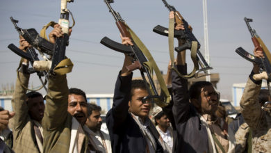 Houthi rebels in Sanaa, Yemen