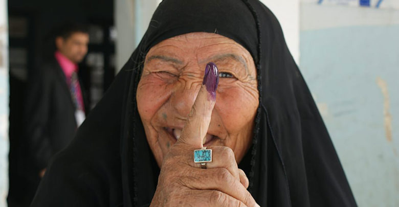Iraqi woman after voting in Nasiriyah in 2010