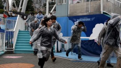 Evacuation drill in Tokyo, Japan