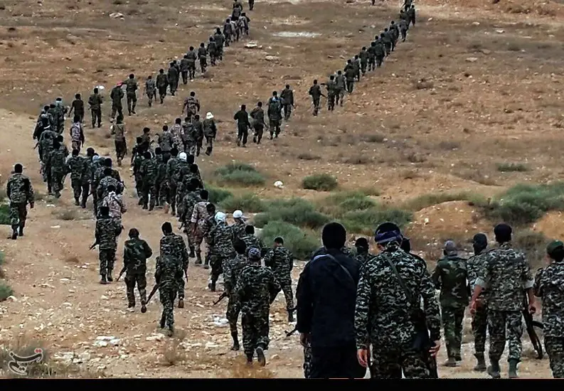 Afghan Liwa Fatemiyoun fighters near Palmyra, Syria