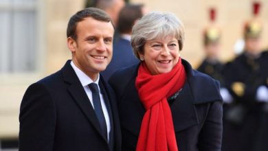 French President Emmanuel Macron and UK Prime Minister Theresa May