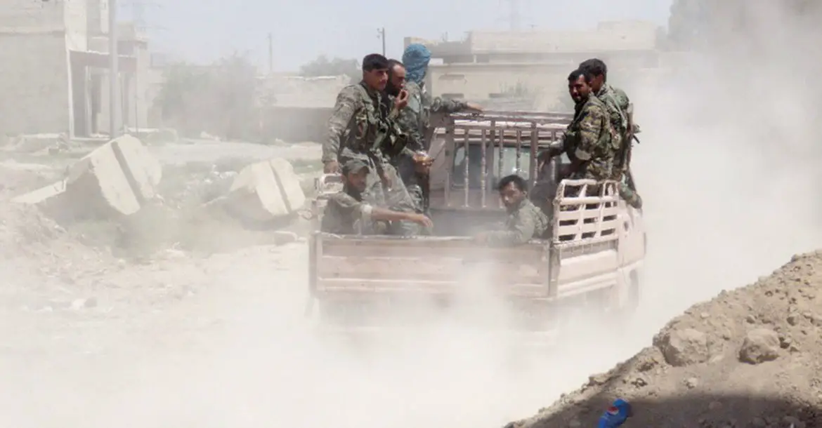Syriac Military Council (MFS) fighters in Raqqa, Syria