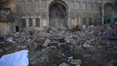 Debris and ammunition in Old City Mosul, Iraq