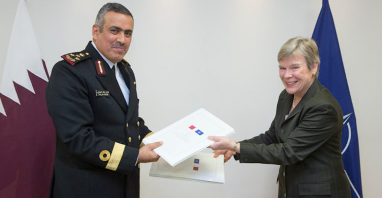 Qatari Brigadier General Tariq Khalid M. F. Alobaidli and NATO Deputy Secretary General Rose Gottemoeller signed a security agreement