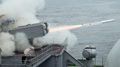 RIM-162 Evolved Sea Sparrow Missile launch