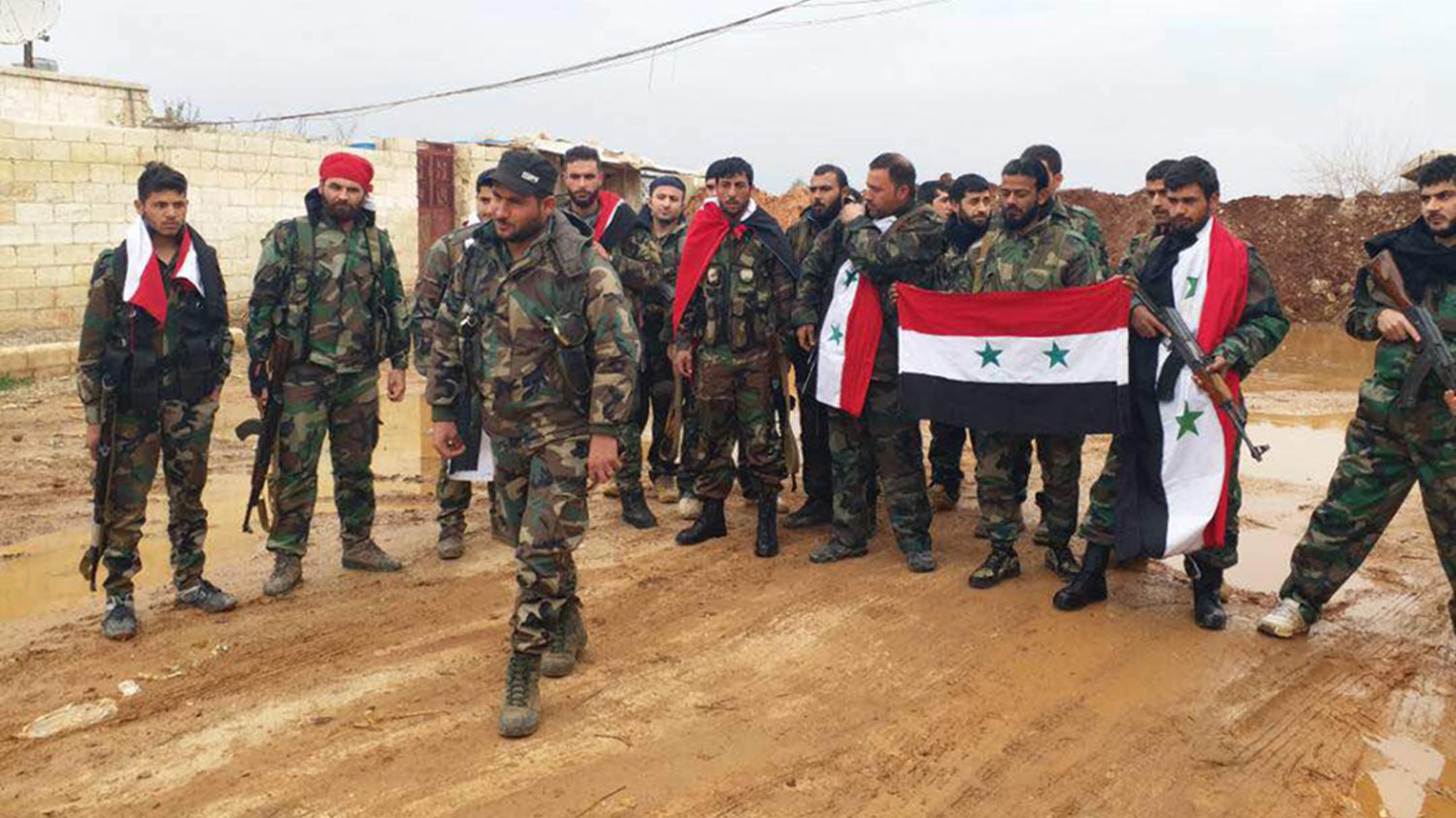 Syria NDF militia members near Jandaris in Efrin