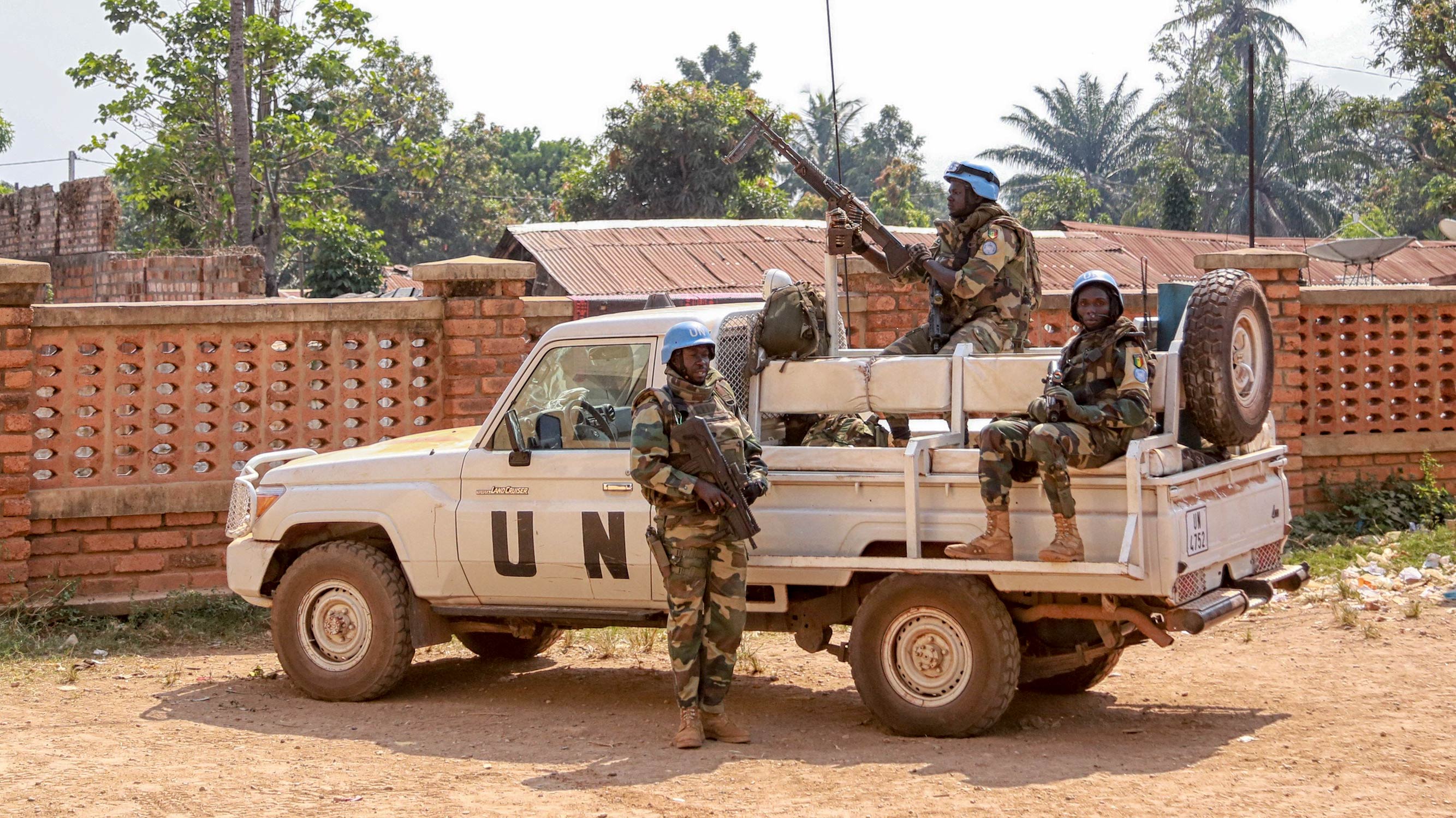 UN Minusca peacekeepers in Bangui, Central African Republic
