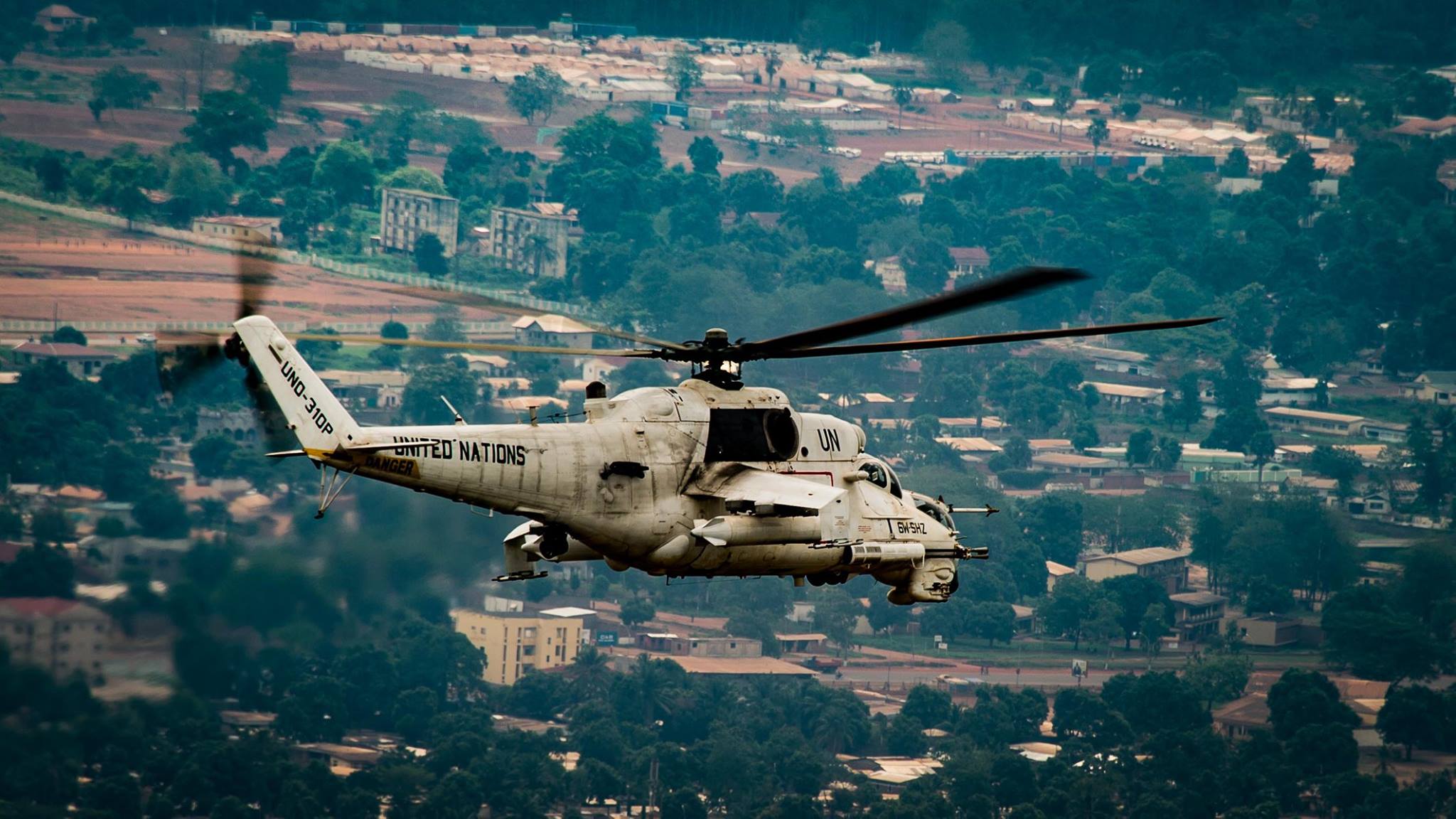 UN Mi-35 helicopter Minusca Central African Republic