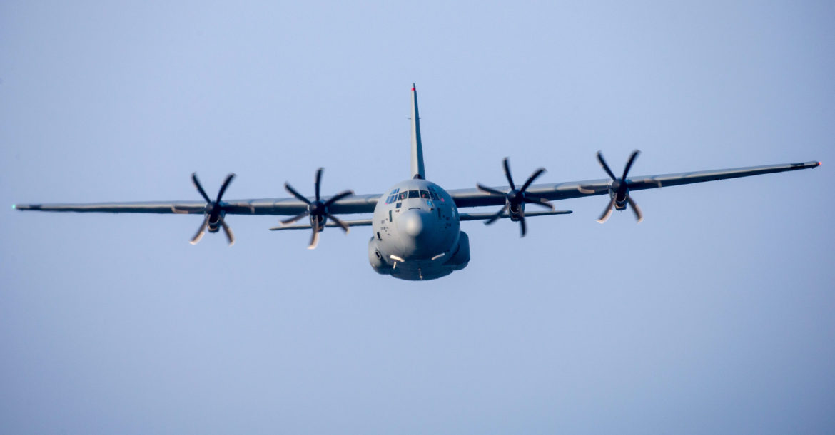 US Air Force C-130J Super Hercules transport aircraft