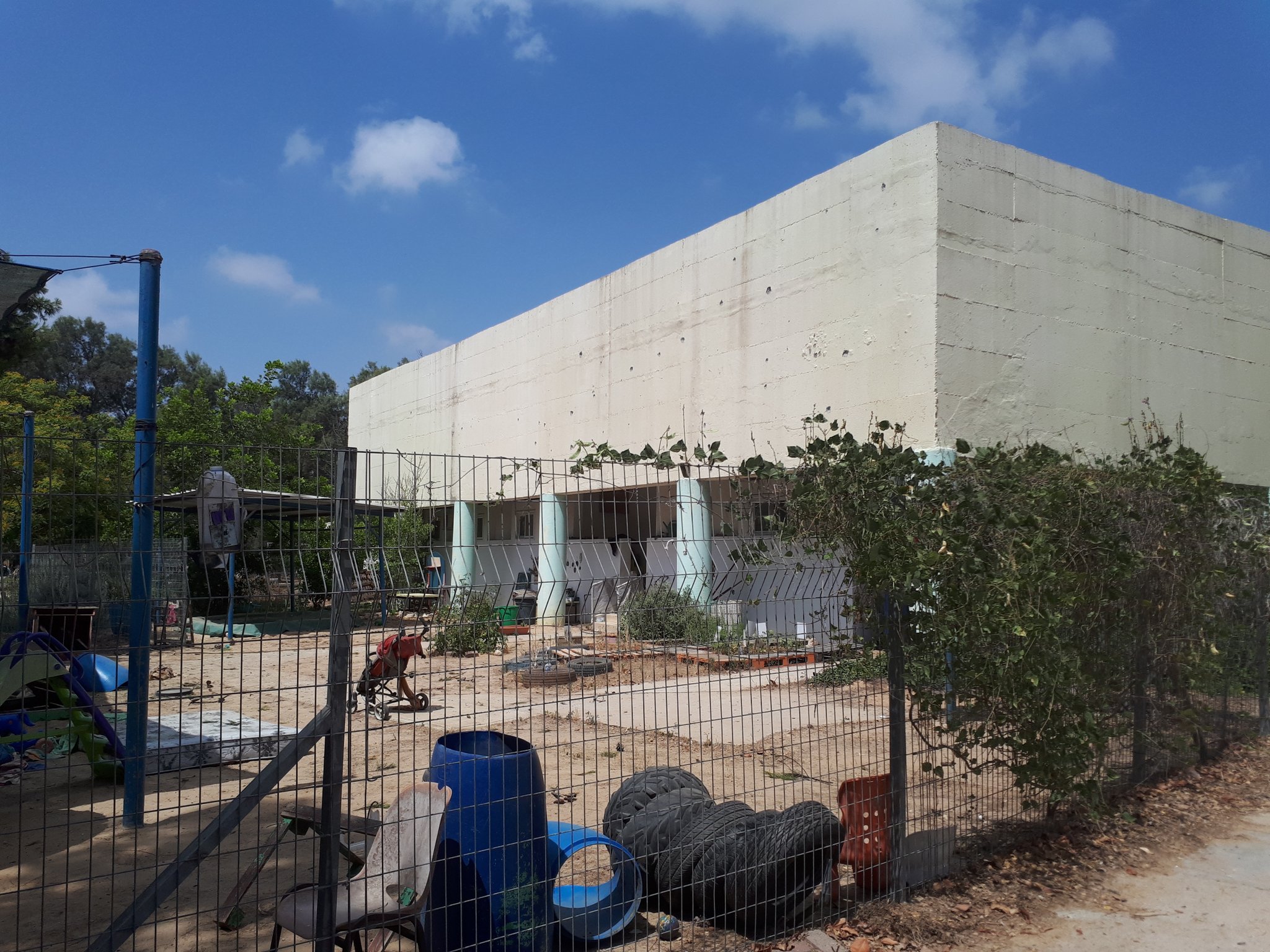 Kindergarten in southern Israel where a mortar fired from Gaza landed