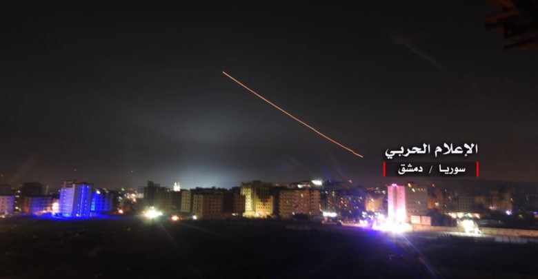 Missiles over Damascus on May 10, 2018.