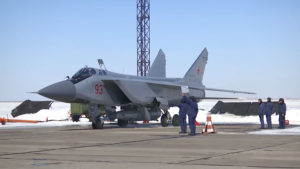 Russia MiG-31 carrying Kinzhal hypersonic missile