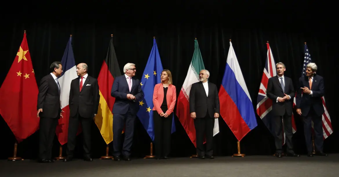 Foreign ministers announce the Iran nuclear deal (JCPOA)
