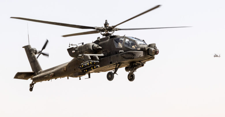 US Army AH-64E Apache helicopter in Afghanistan