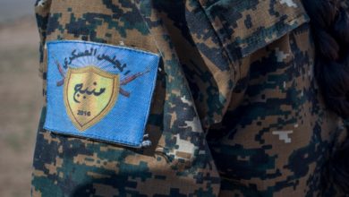Local female Manbij Military Council trainees learn marksmanship training