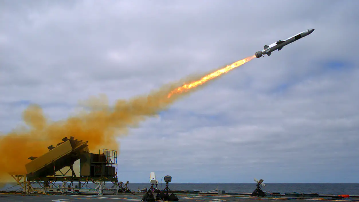 Naval Strike Missile launched from the USS Coronado (LCS 4)
