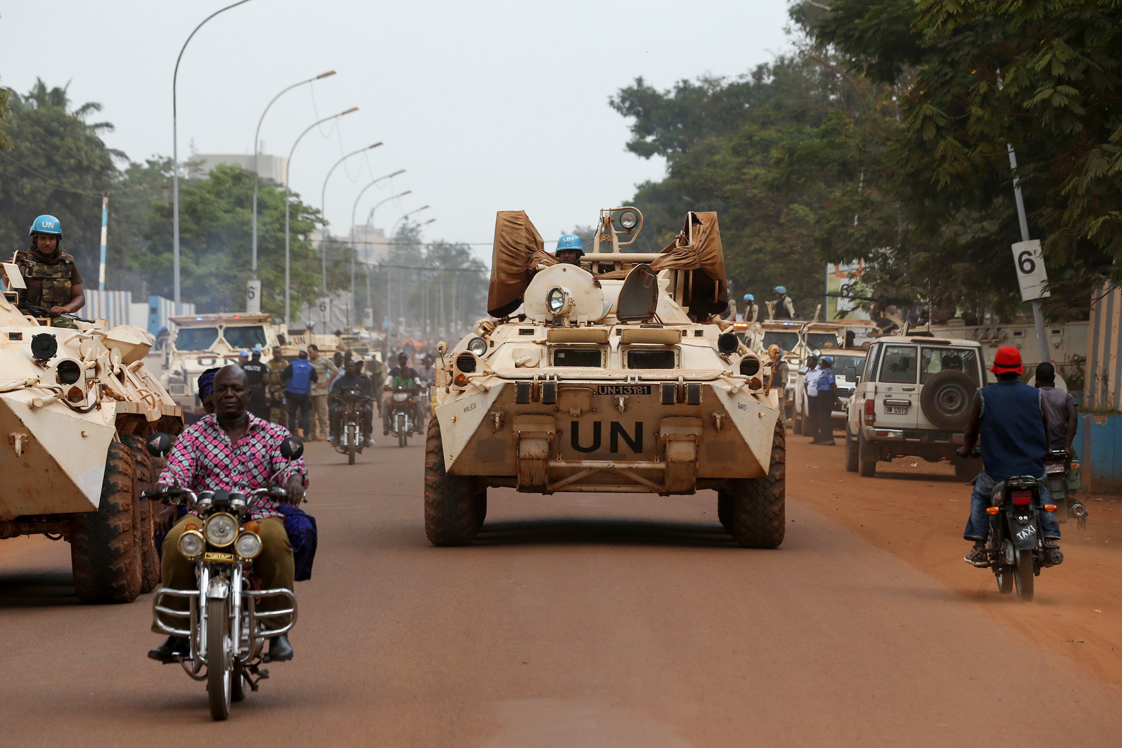 Minusca peacekeepers in Bangui, central African Republic