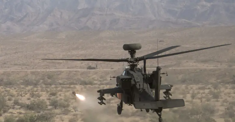 US Army pilots fire Joint Air-to-Ground Missile.