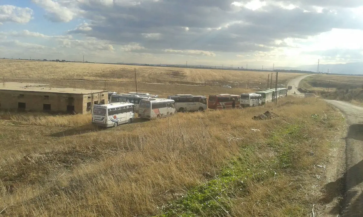 Buses bound for Foua and Kafriya in Syria