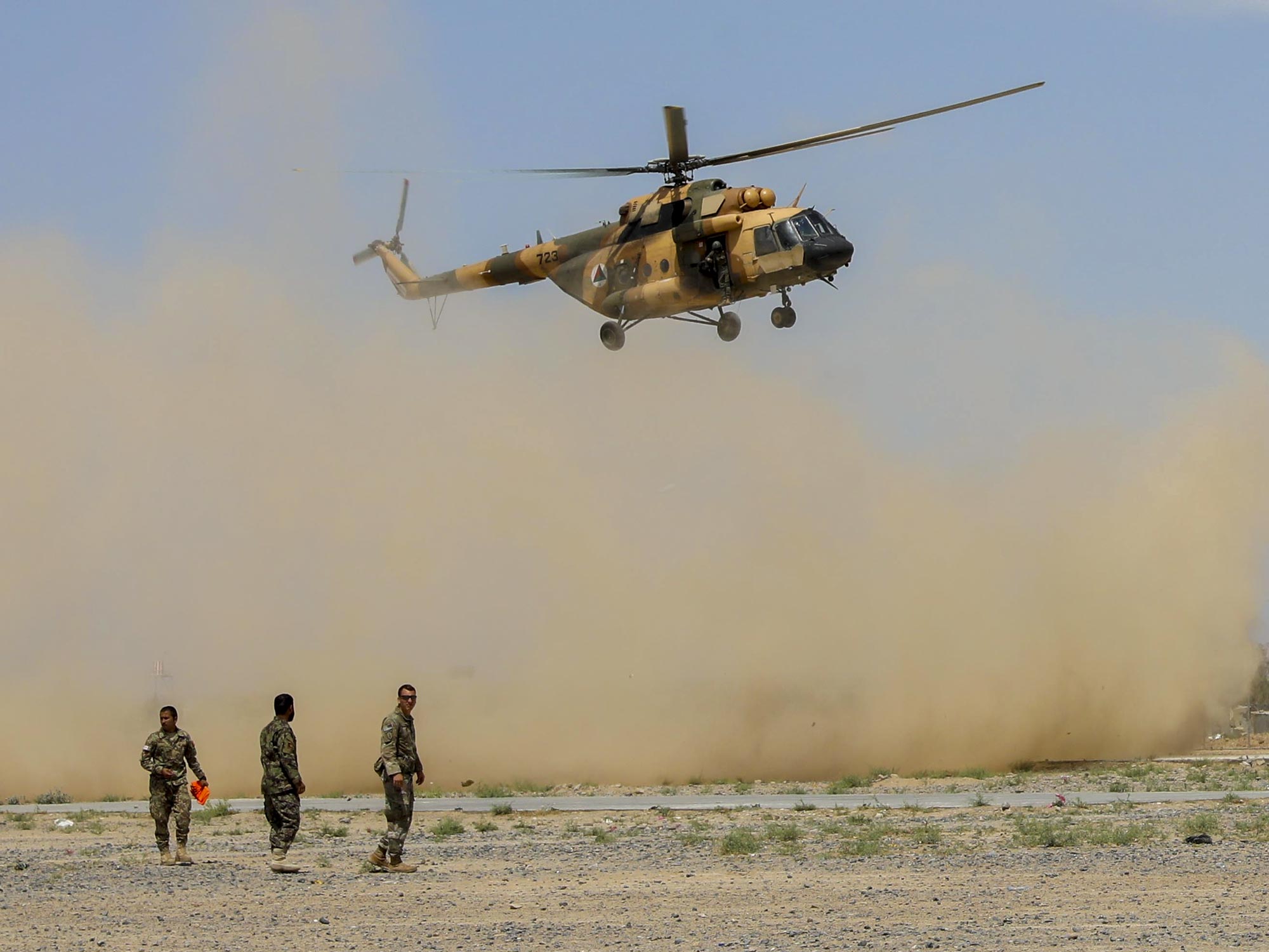 Afghan Air Force Mi-17 helicopter medical evacuation exercise