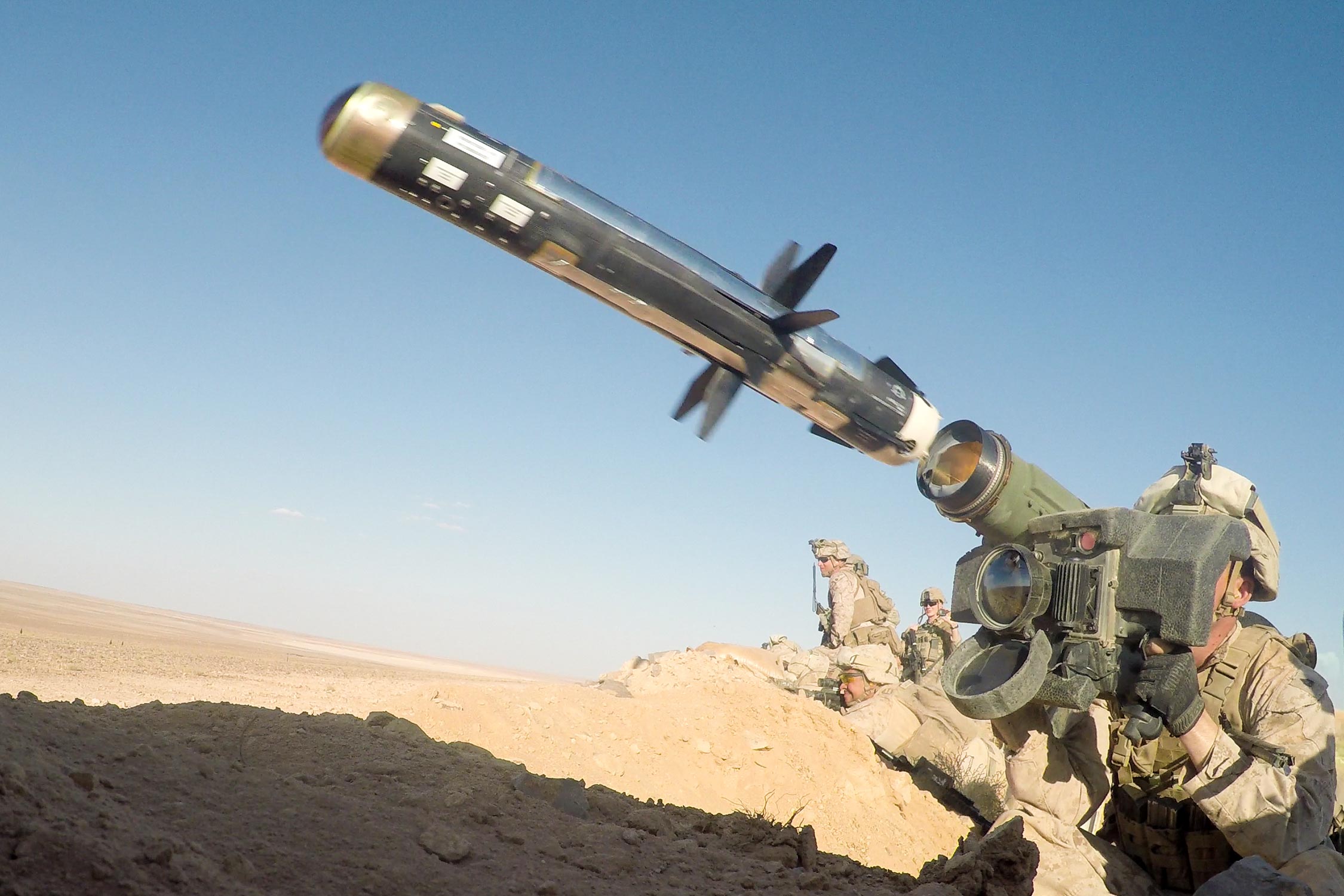 US Marine launches Javelin ATGM, At Tanf, Syria