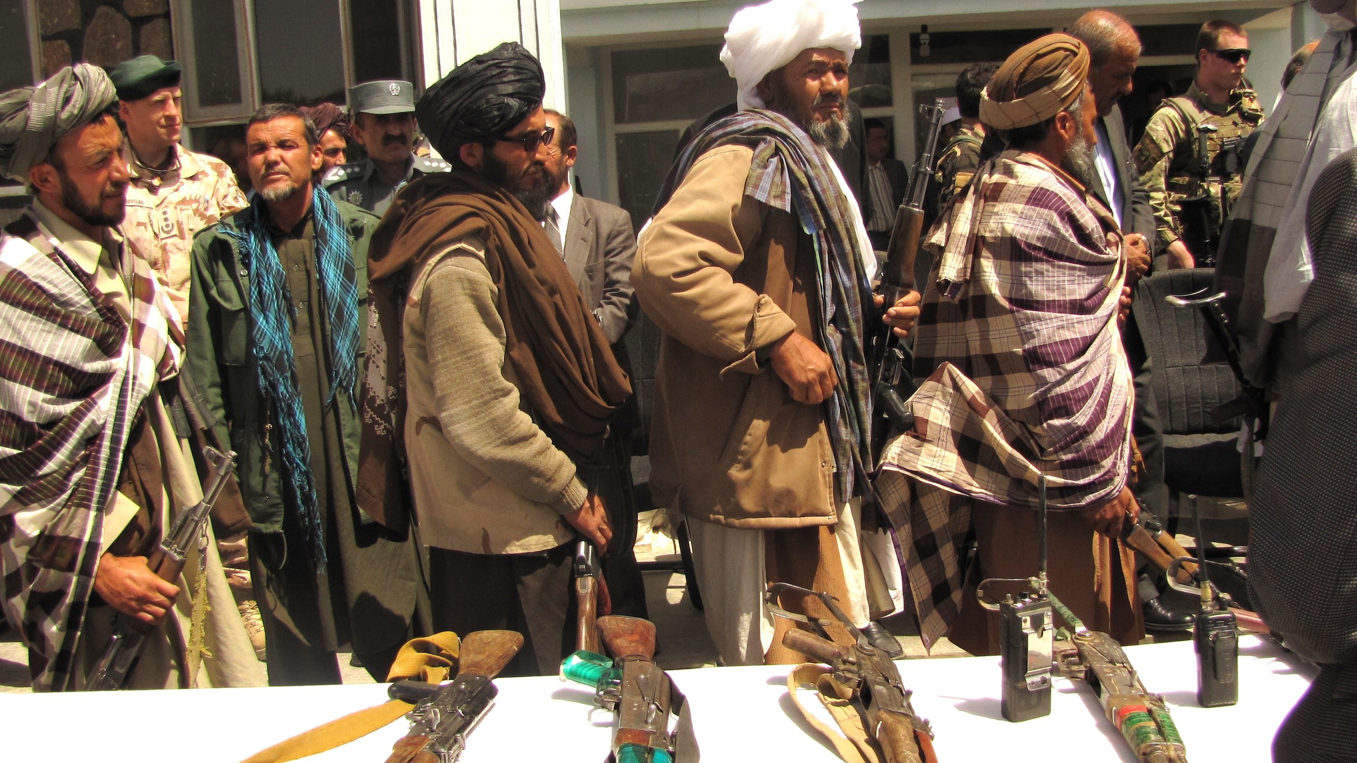 Former Taliban fighters at a reintegration ceremony in Afghanistan
