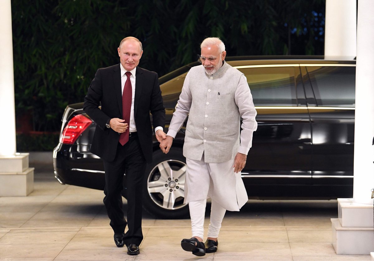 Vladimir Putin and Narendra Modi