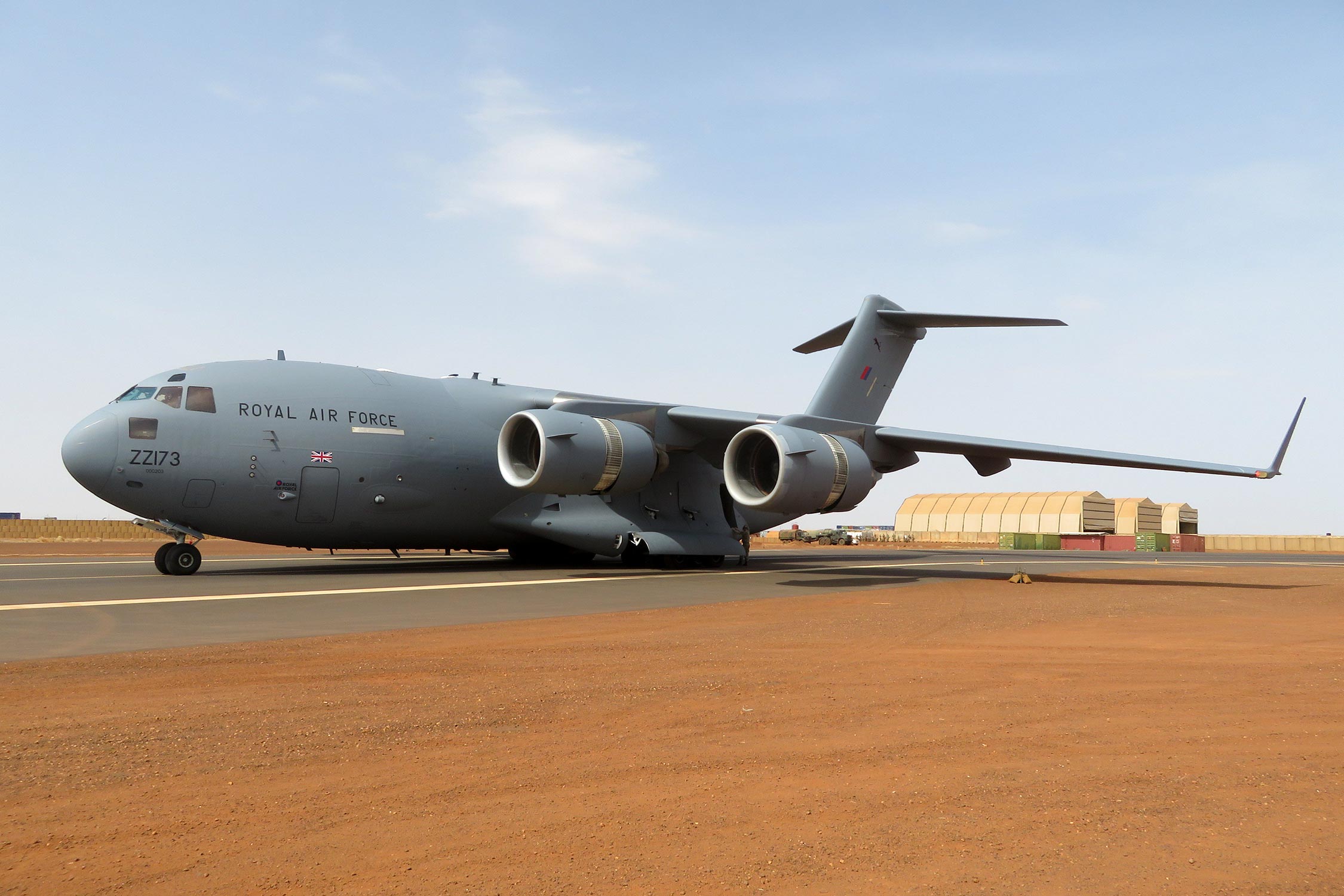 RAF C-17 Globemaster land in Gao, Mali for the first time