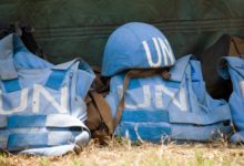 UN peacekeepers helmet and flak jackets