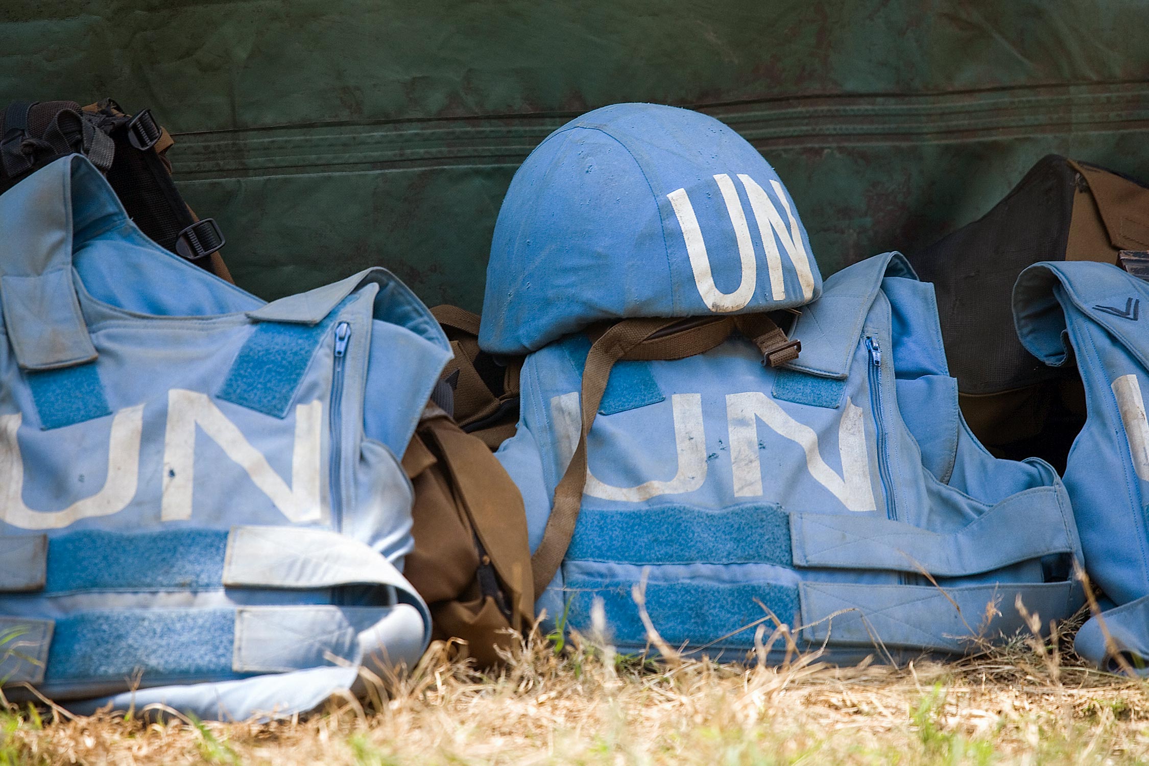 UN peacekeepers helmet and flak jackets