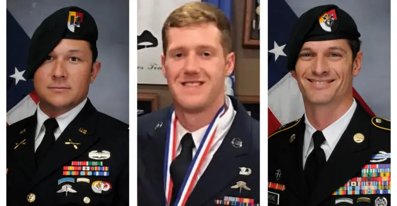 US Army Captain Andrew Patrick Ross, Air Force Staff Sergeant Dylan J. Elchin and Army Sergeant First Class Eric Michael Emond