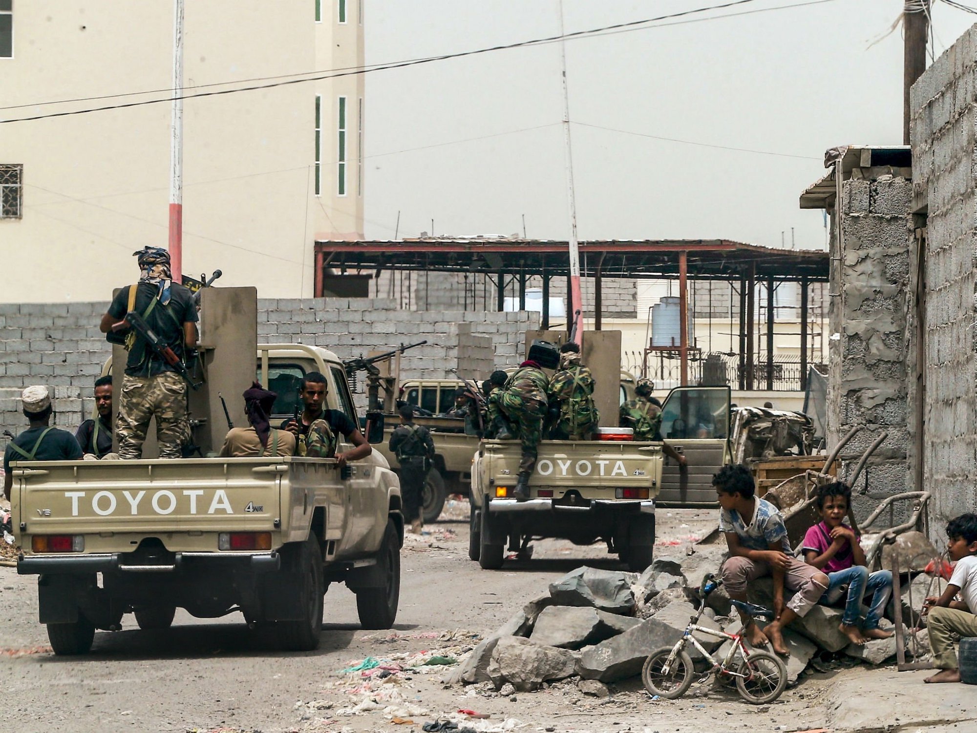 Al-Qaeda fighters in Aden, Yemen