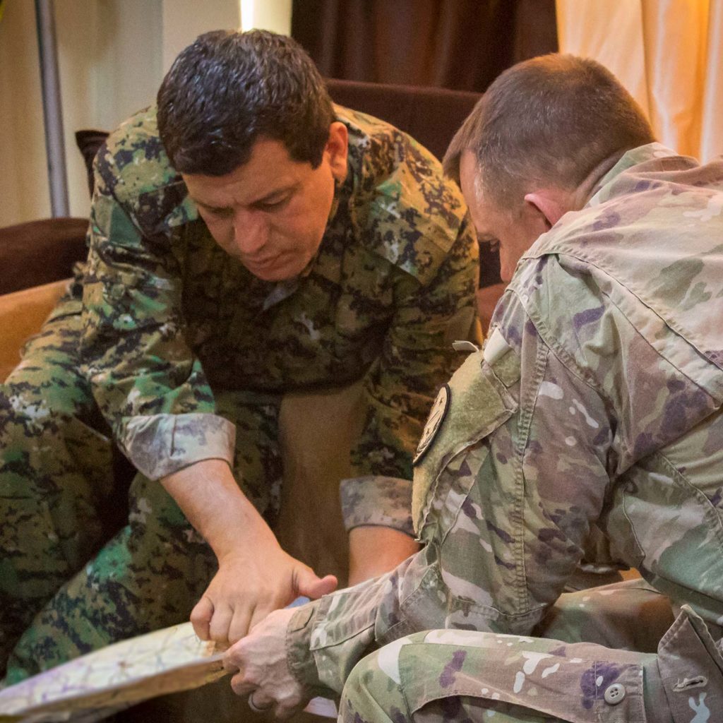 Generals Mazlum Kobane and Paul E. Funk meet