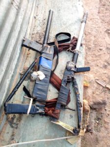 Locally made weapons captured by Nigerian troops