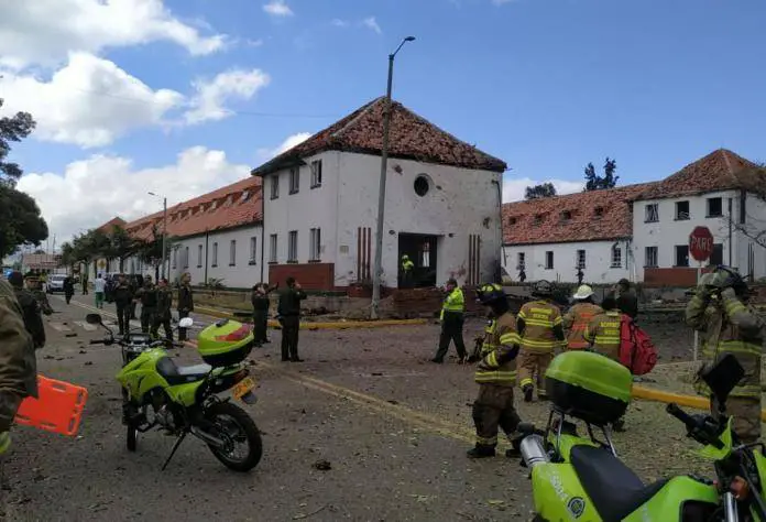 Police responded to a suspected car bombing at a police training center in Bogota, Colombia