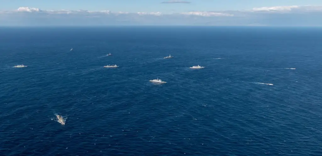 NATO warships in Dynamic Manta 2019