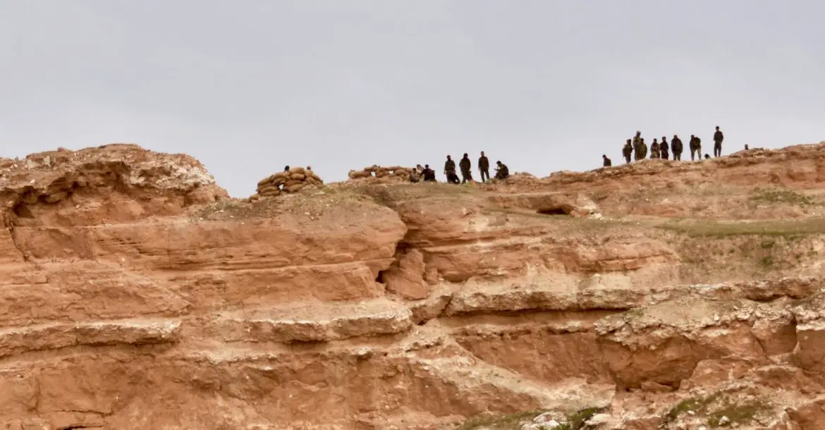 YPG fighters on Mount Baghuz, Syria