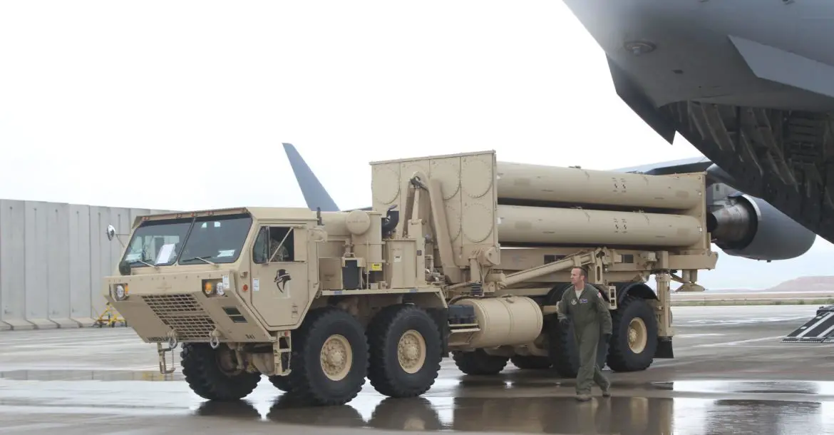 A US Air Force Airmen offloads a THAAD system in Israel